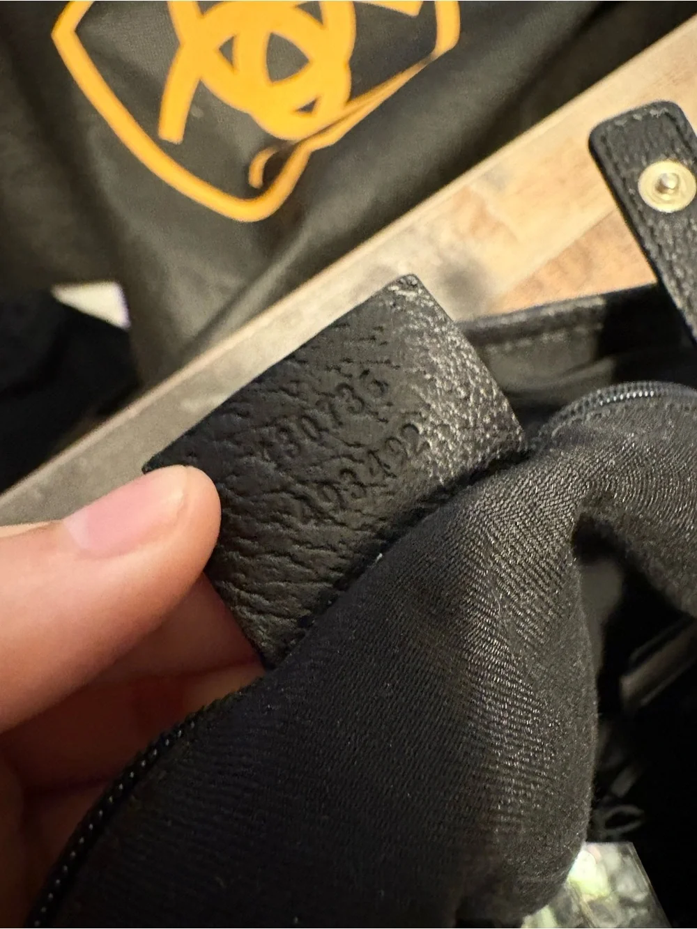 Gucci Black Monogram Shoulder Bag with Gold-Tone Hardware